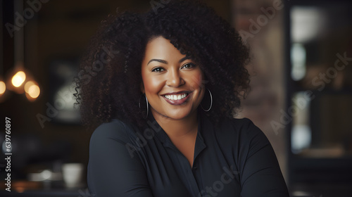 Plus size business woman mature smiles in front of camera © Louisse