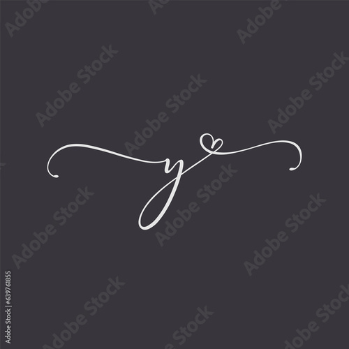 letter y i h love beauty logo design vector