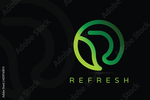 3d abstract linear design R letter refresh logo concept