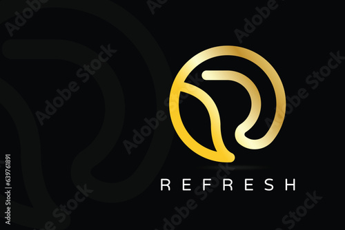 3d abstract linear design R letter refresh logo concept