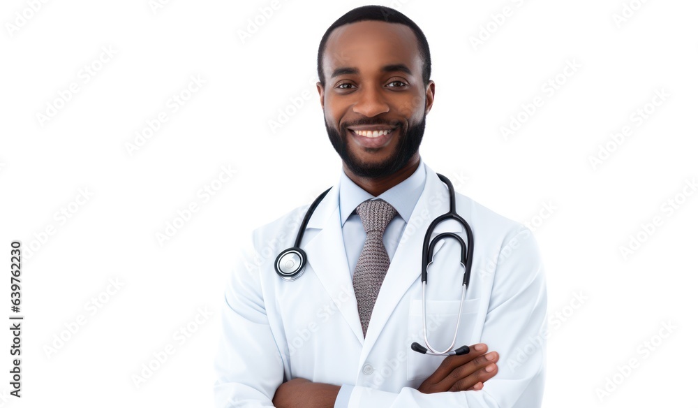 black male doctor portrait with stethoscope, healthcare professional, Generative AI black male doctor portrait with stethoscope, healthcare professional, Generative AI