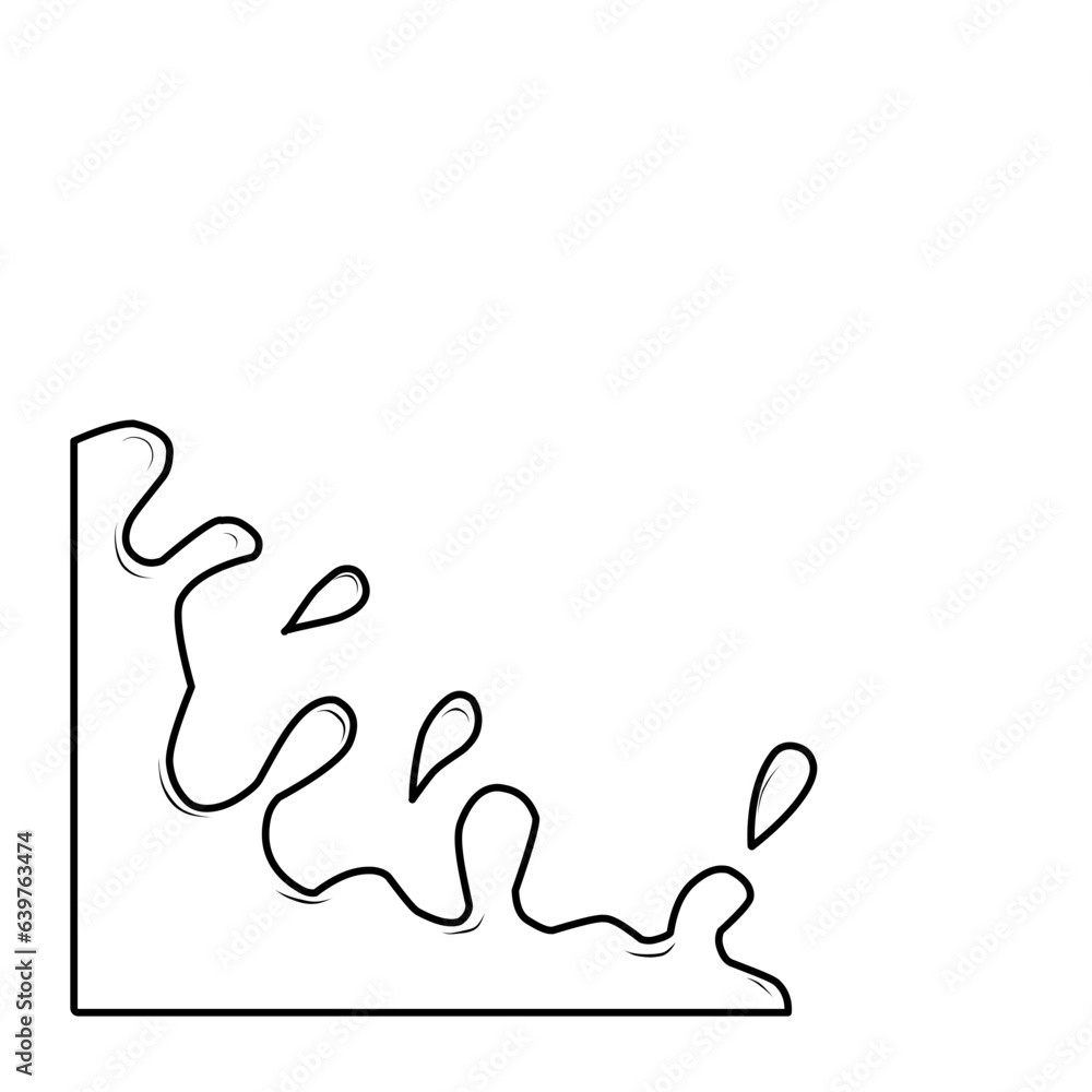 Water Drop Corner Border Outline Water Drop Corner Border Outline