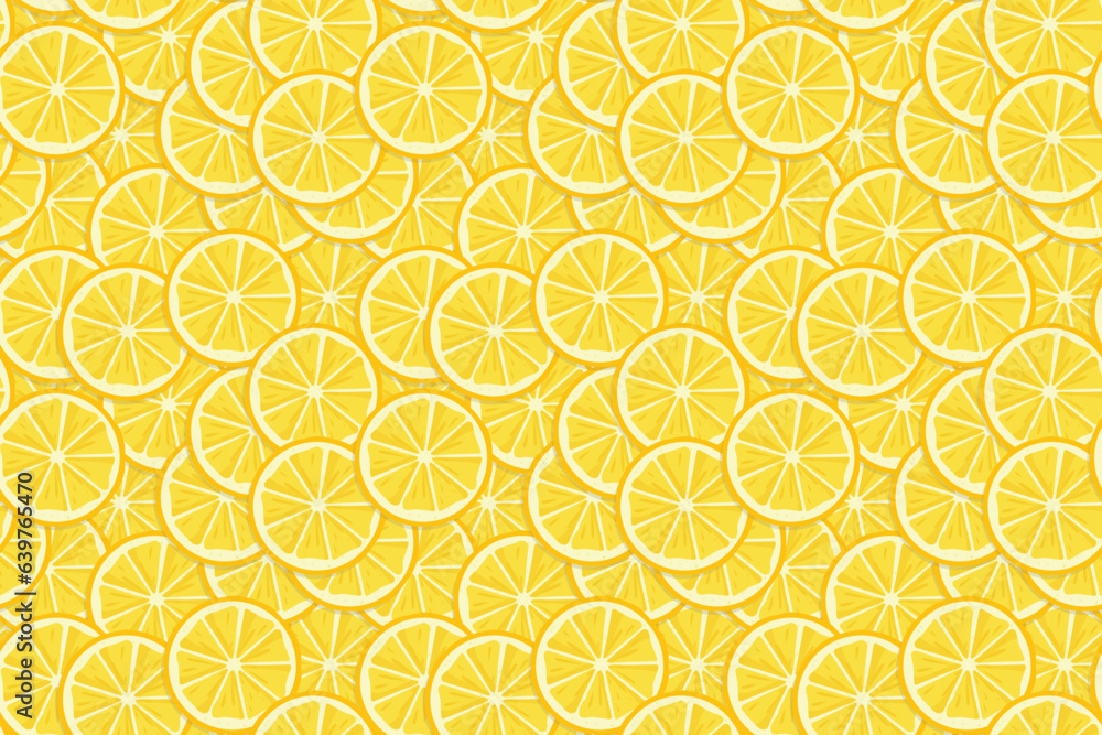 Seamless pattern with fresh lemon slices. Element for design.
