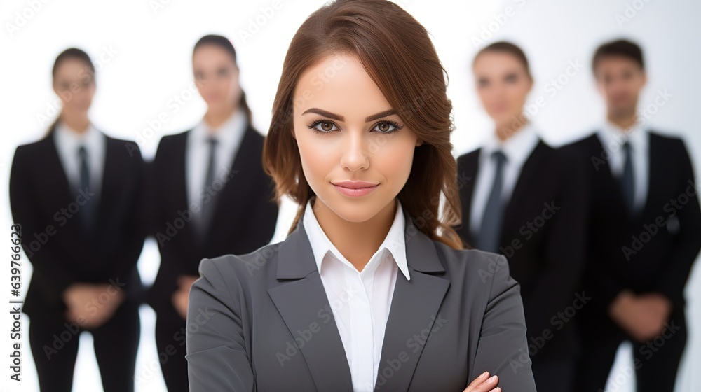 portrait of a business woman on white studio background portrait of a business woman on white studio background