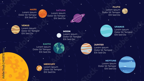 Universe planets and space concept illustration of our solar system