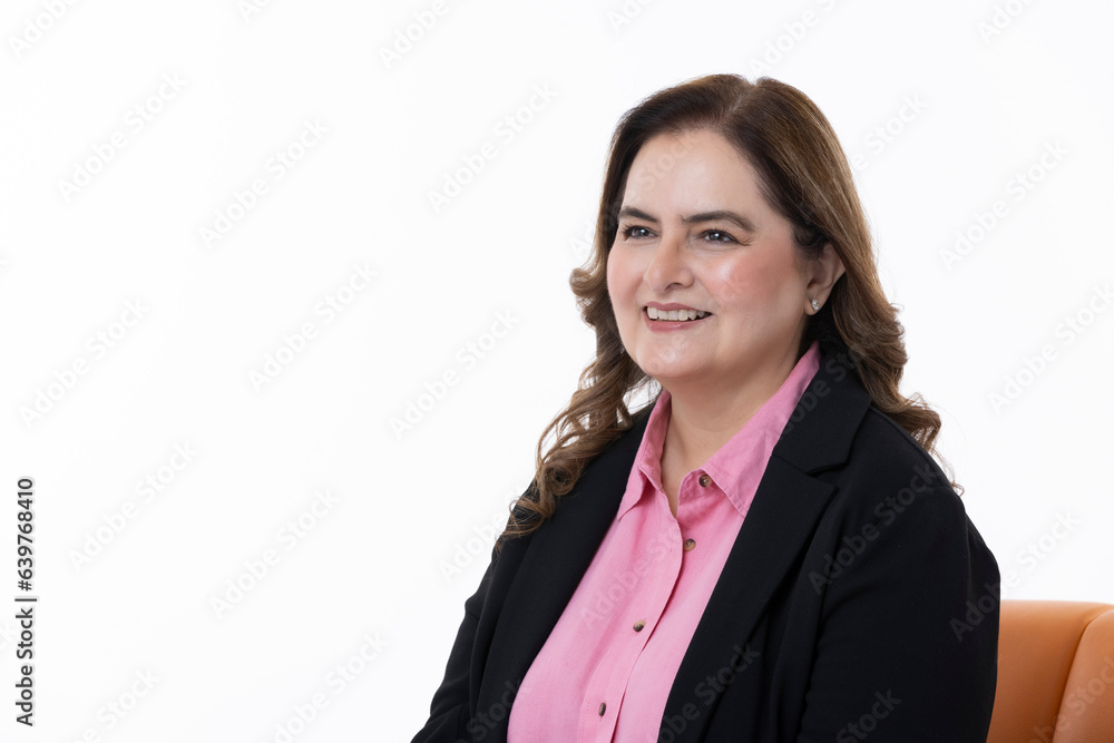 Studio portrait of a confident senior woman posing against white background. Studio portrait of a confident senior woman posing against white background.
