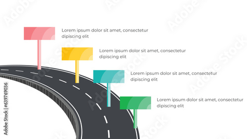 Presentation of business road map infographic template