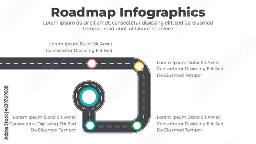 Business roadmap infographic template 
