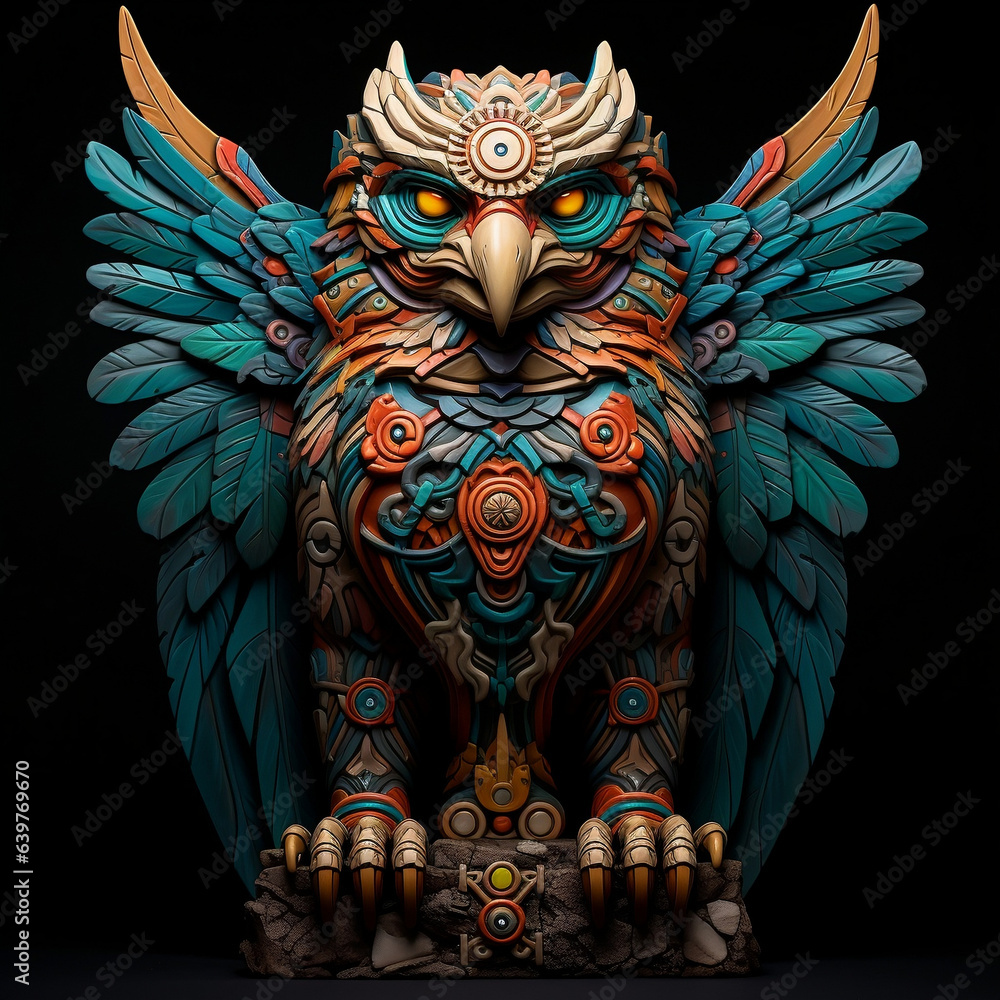 Obraz premium A captivating gryphon totem, combining the features of a lion and an eagle