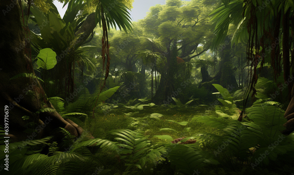 Naklejka premium tropical forest in the jungle