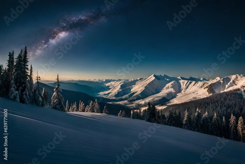 snow covered mountains