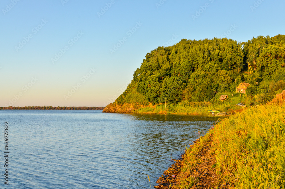 Amur river and Kaltakheven lake scenic view from Verkhnii Nergen (Nanaysky district, Khabarovsk krai, Russia)