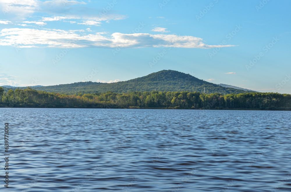Bikha mountain and Amur taiga scenic view from Kaltakheven lake (Nanaysky district, Khabarovsk krai, Russia) Bikha mountain and Amur taiga scenic view from Kaltakheven lake (Nanaysky district, Khabarovsk krai, Russia)