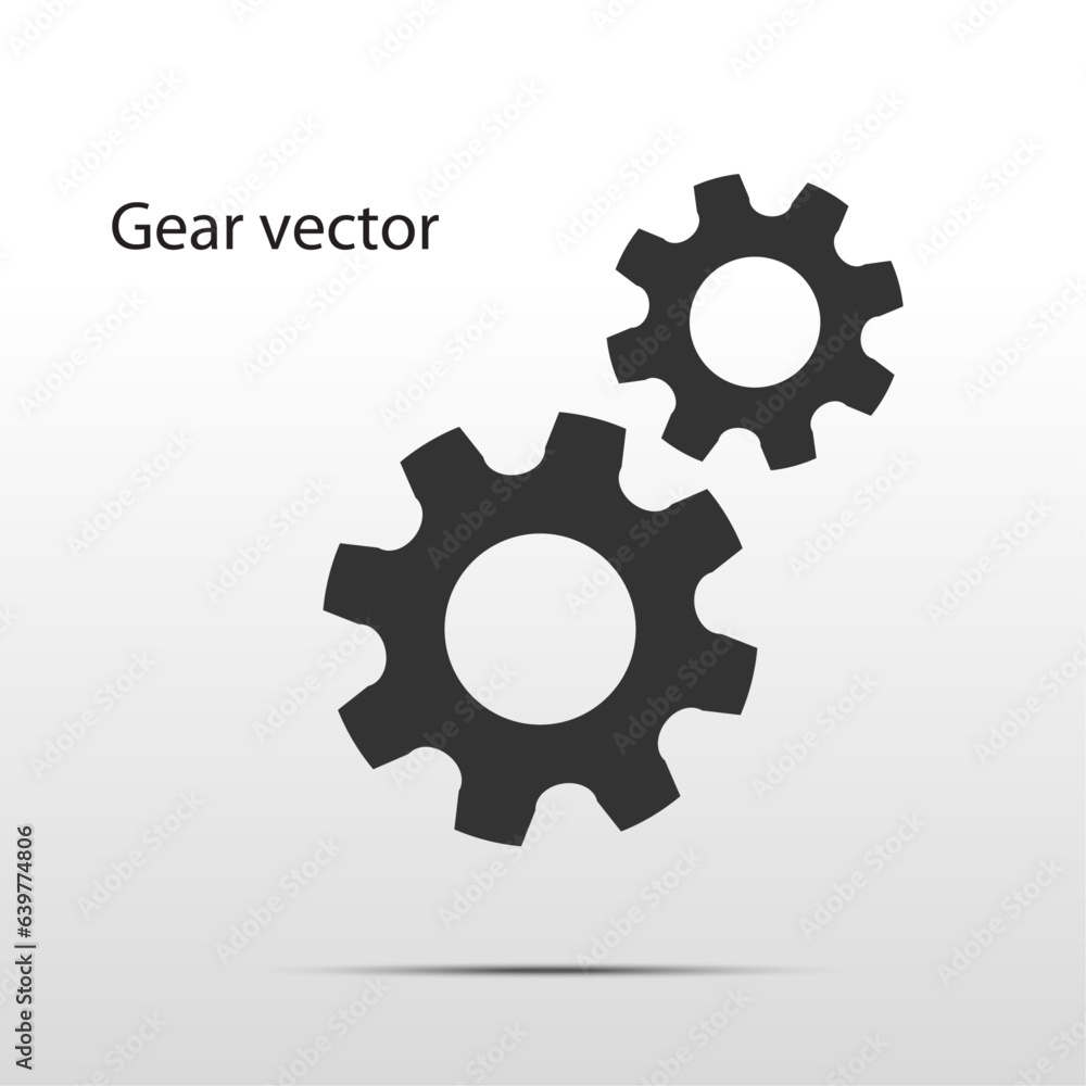 Fototapeta premium Gear sign simple icon on white background.