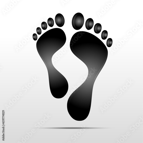 foot prints on white background
