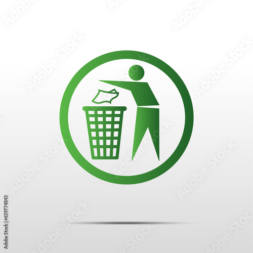 Recycling bin icon,do not litter, vector sign 