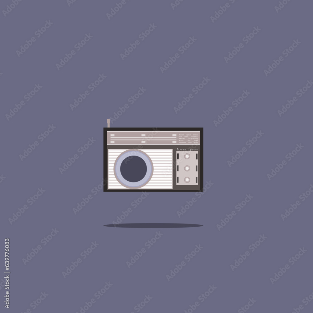 vector icon design old radio retro flat design simple pastel colors minimalist eps 10 vector icon design old radio retro flat design simple pastel colors minimalist eps 10