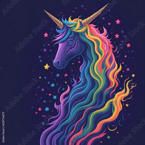Fantasy, Rainbow Background, illustration, of galaxy fantasy, background and pastel color, Unicorn Background.Generative Ai