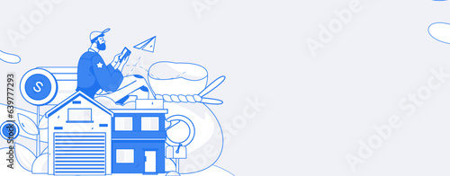 Home loan flat vector concept operation illustration
