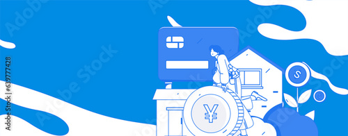 Home loan flat vector concept operation illustration
