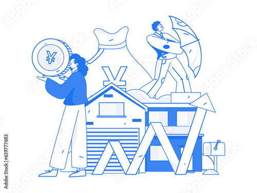 Home loan flat vector concept operation illustration
