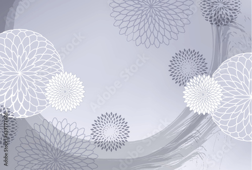 喪中　菊　はがき　和柄　背景