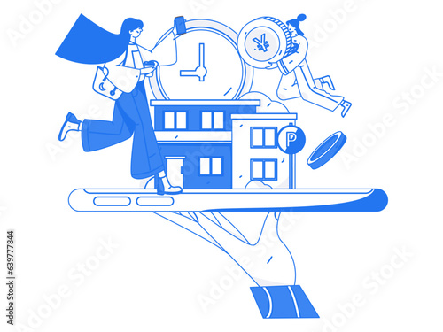 Home loan flat vector concept operation illustration
