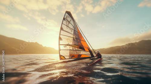 Obraz na płótnie windsurfer at sunset