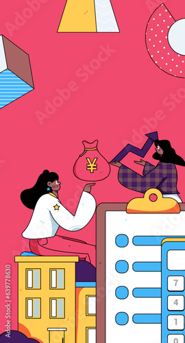 Home loan flat vector concept operation illustration
