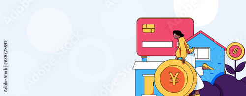Home loan flat vector concept operation illustration
