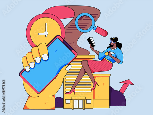 Home loan flat vector concept operation illustration
