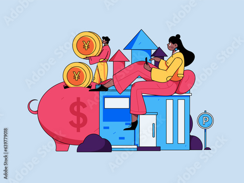 Home loan flat vector concept operation illustration
