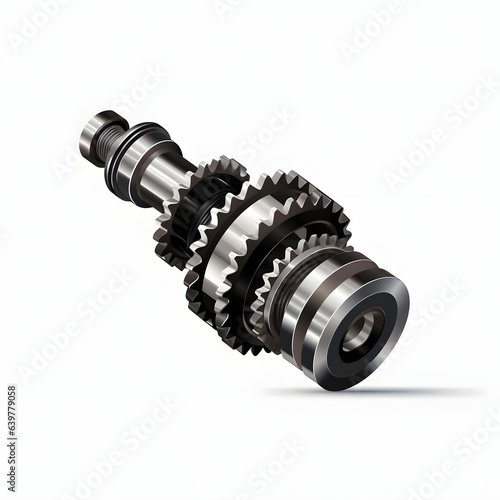 Icon of Camshaft in black and white, transparent background Generative AI