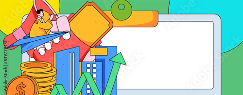 Home loan flat vector concept operation illustration
