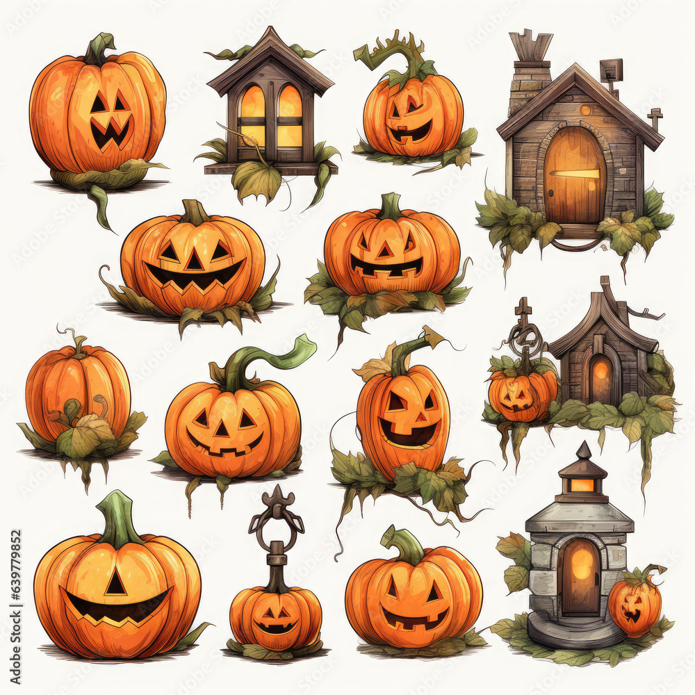 Hand-Painted Halloween Clipart Collection - Professional Digital Art Illustrations Hand-Painted Halloween Clipart Collection - Professional Digital Art Illustrations