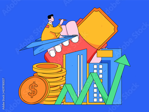 Home loan flat vector concept operation illustration
