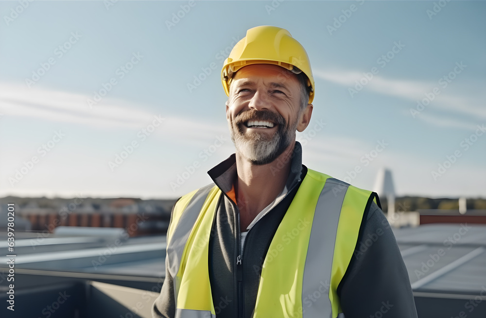Portrait of Smiling Professional Industry Engineer , construction site manager wearing safety vest and blue helmet ,Young male site engineer Portrait of Smiling Professional Industry Engineer , construction site manager wearing safety vest and blue helmet ,Young male site engineer
