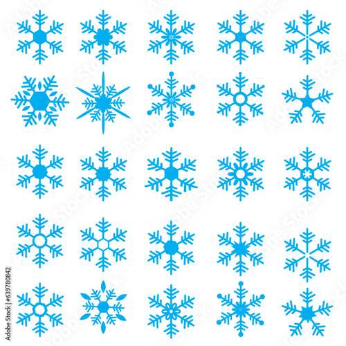 Set of Christmas snowflake decorations