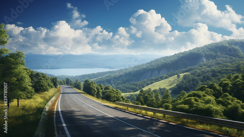 Highway with the beautiful nature landscape view