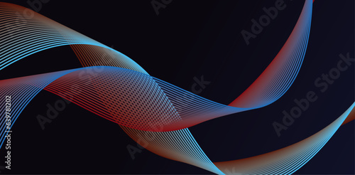 Wave element for design. Stylized line art background. Curved wavy line  smooth stripe. Vector..