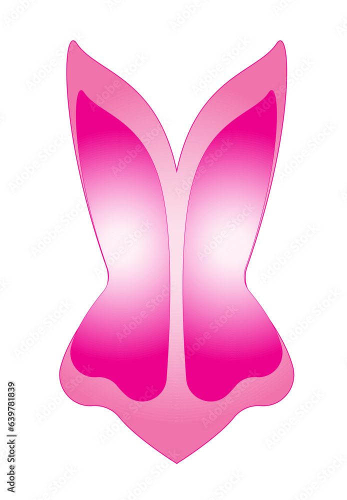 Glamor corset in pink. Trend. Vector. Glamor corset in pink. Trend. Vector.