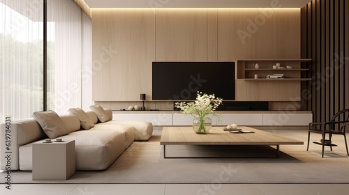 Minimalist interior design of modern living room