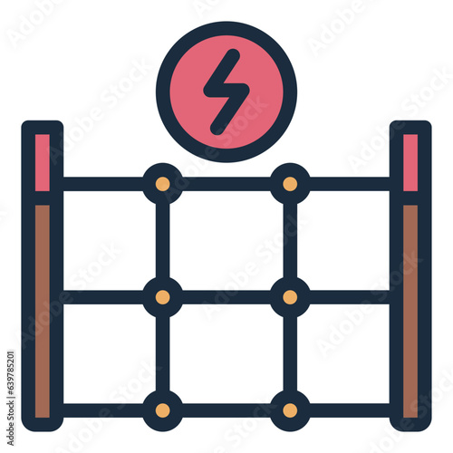 Electric Fence filled line icon