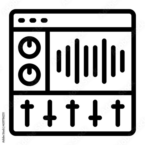 Software for music editing outline line icon