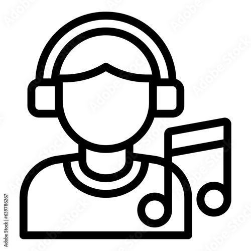 Music Producer outline line icon