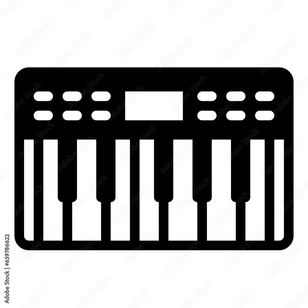 Keyboard music instrument solid glyph icon Keyboard music instrument solid glyph icon