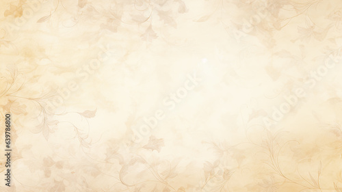 soft pastel color beige background parchment with a thin barely noticeable floral ornament  wallpaper copy space  vintage design