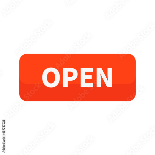 Open Button In Orange Rectangle Shape
