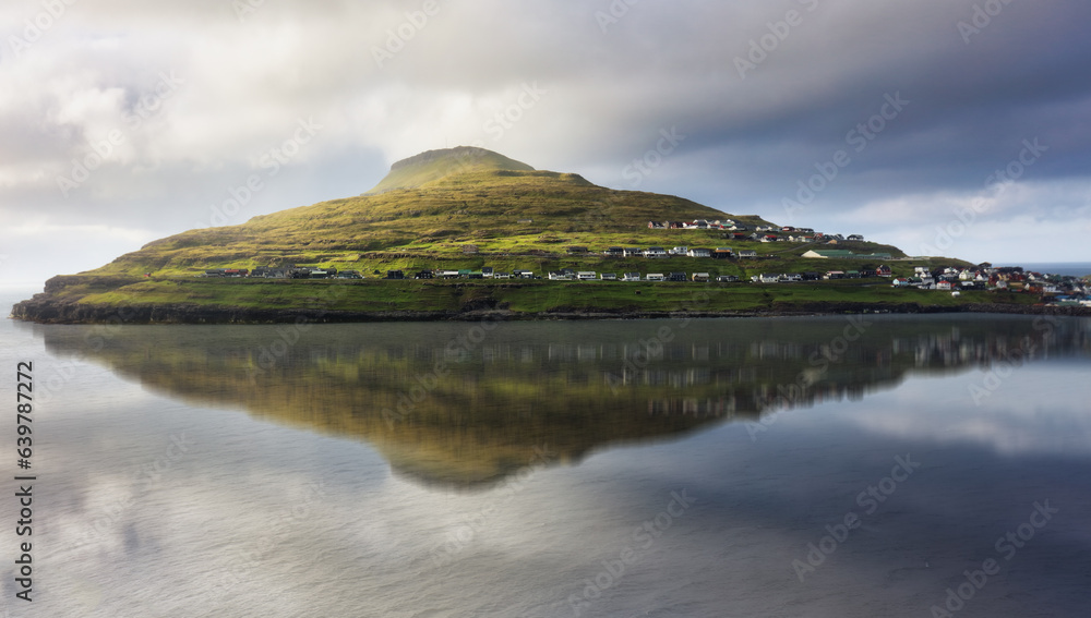 Faroe Islands landscape view of Risin and Kellingin, the giant and the witch view from Tjornuvik. Faroe Islands landscape view of Risin and Kellingin, the giant and the witch view from Tjornuvik.