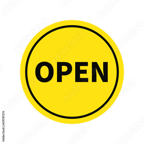 Open Button In Yellow Circle Shape With Black Line
